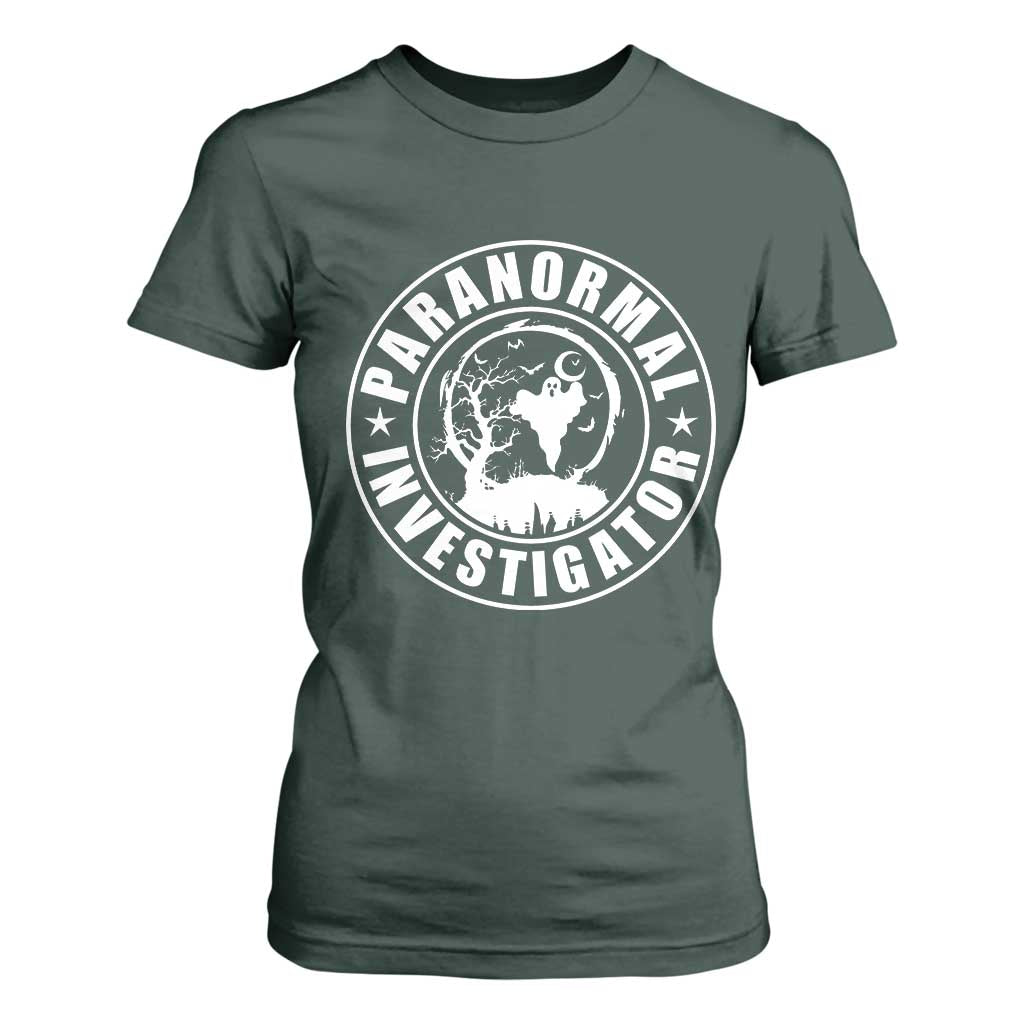 Paranormal Investigator Ghost Hunting T Shirt For Women EVP Halloween TS11 Dark Forest Green Print Your Wear