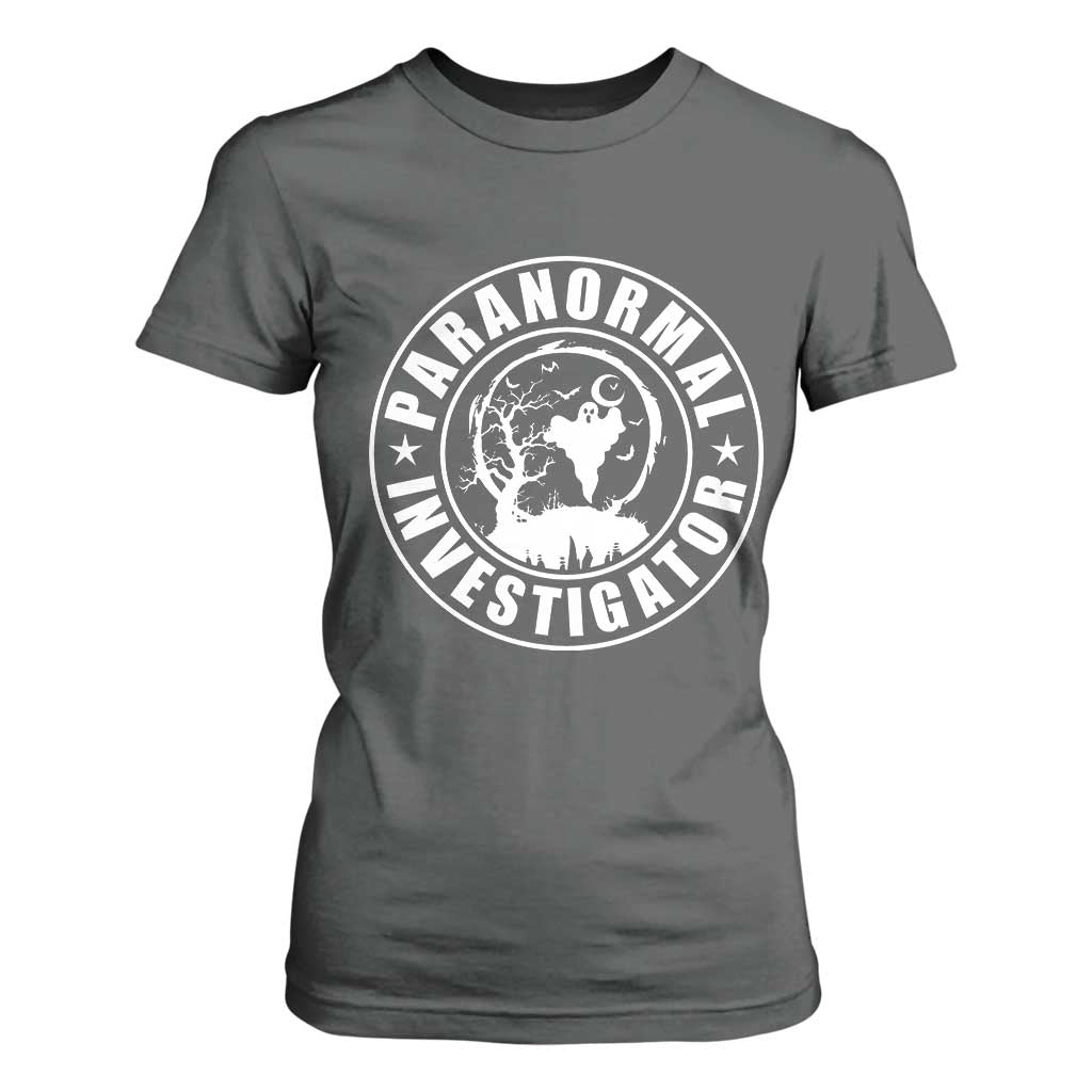 Paranormal Investigator Ghost Hunting T Shirt For Women EVP Halloween TS11 Dark Heather Print Your Wear