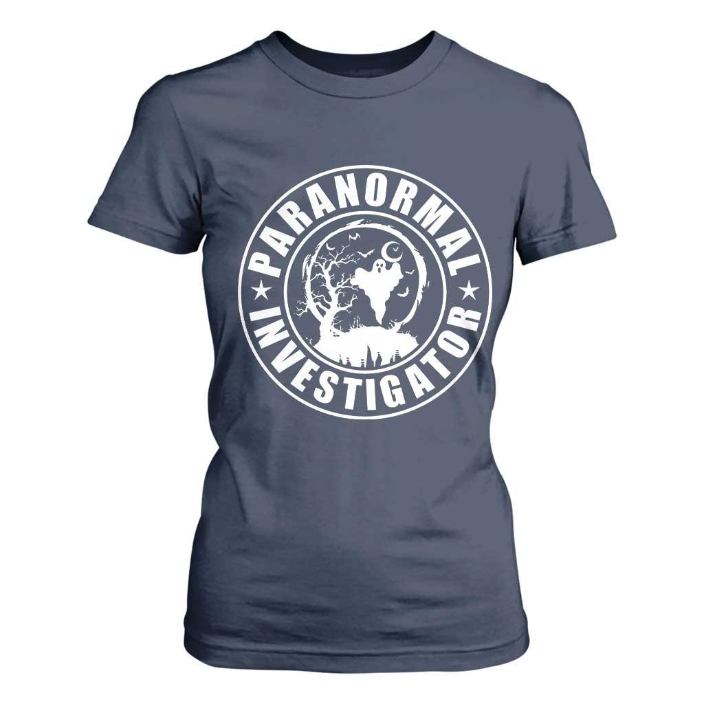 Paranormal Investigator Ghost Hunting T Shirt For Women EVP Halloween TS11 Navy Print Your Wear