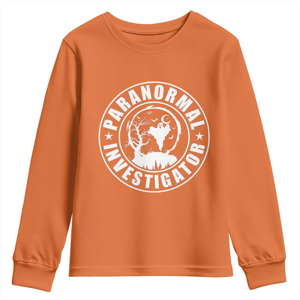 Paranormal Investigator Ghost Hunting Youth Sweatshirt EVP Halloween TS11 Orange Print Your Wear