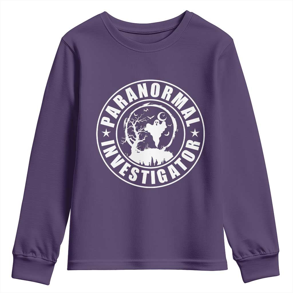 Paranormal Investigator Ghost Hunting Youth Sweatshirt EVP Halloween TS11 Purple Print Your Wear