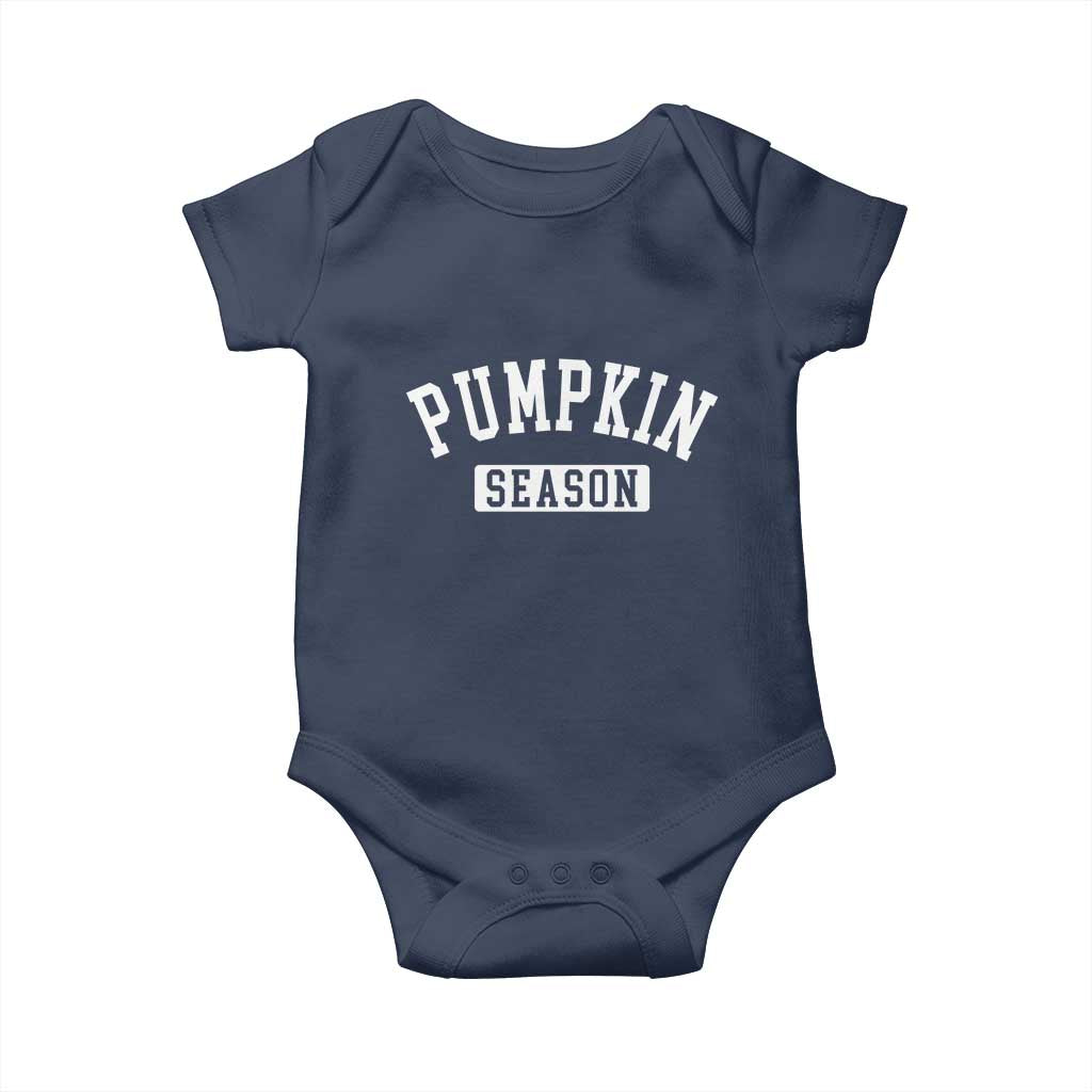 Pumpkin Season Baby Onesie Fall Harvest Season Thanksgiving TS11 Navy Print Your Wear