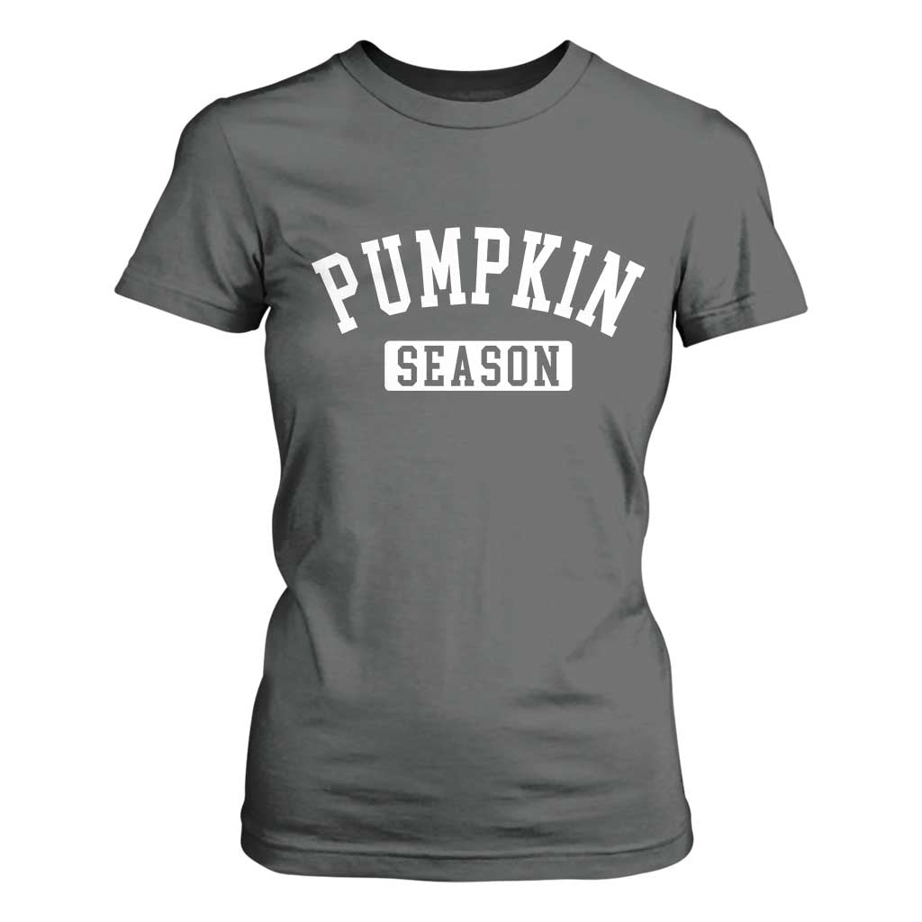 Pumpkin Season T Shirt For Women Fall Harvest Season Thanksgiving TS11 Dark Heather Print Your Wear