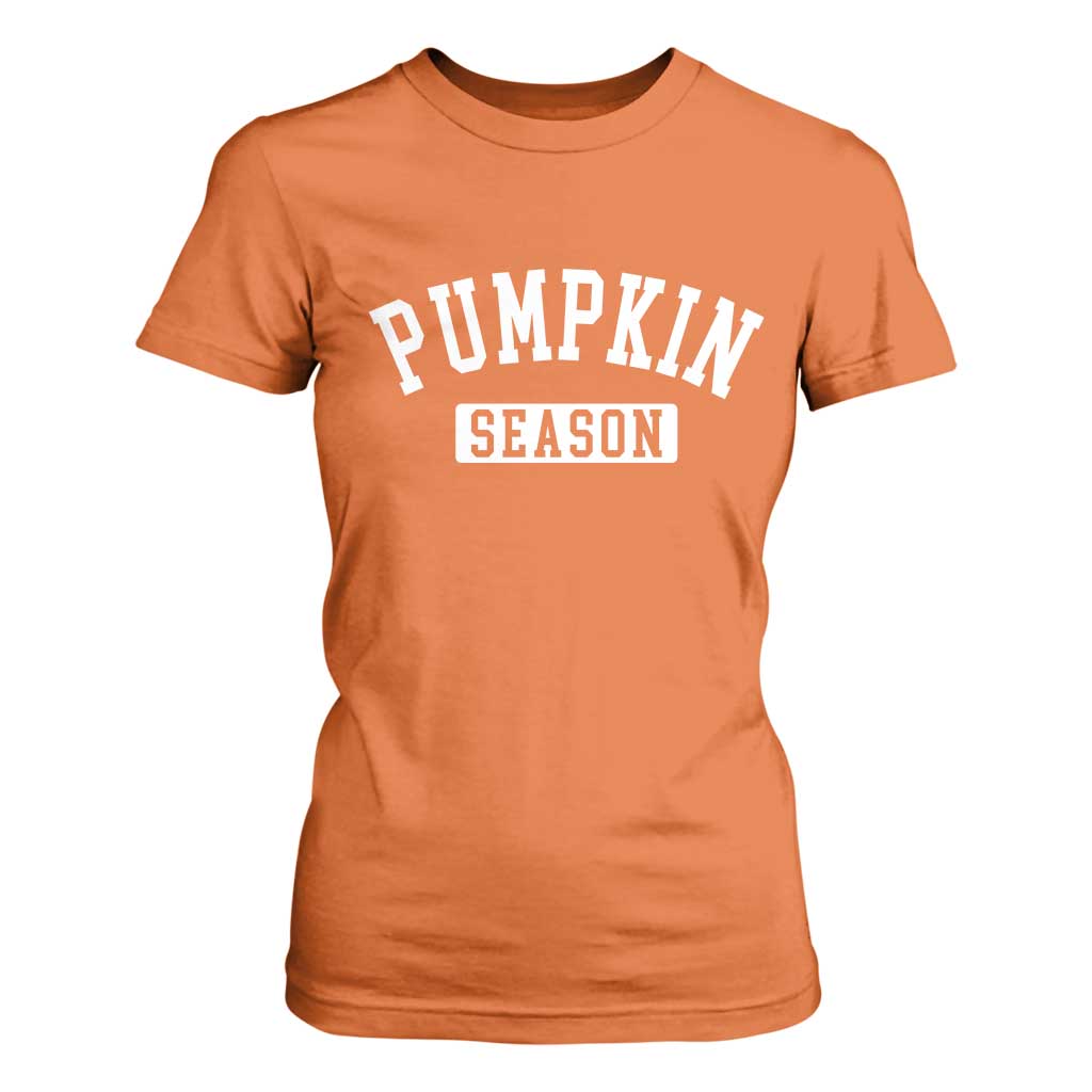 Pumpkin Season T Shirt For Women Fall Harvest Season Thanksgiving TS11 Orange Print Your Wear