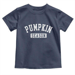 Pumpkin Season Toddler T Shirt Fall Harvest Season Thanksgiving TS11 Navy Print Your Wear