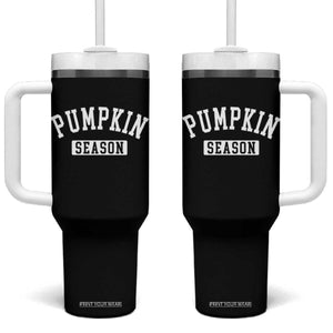 Pumpkin Season Tumbler With Handle Fall Harvest Season Thanksgiving TS11 One Size: 40 oz Black Print Your Wear