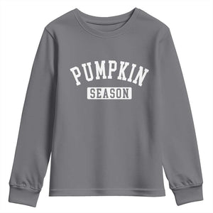 Pumpkin Season Youth Sweatshirt Fall Harvest Season Thanksgiving TS11 Charcoal Print Your Wear