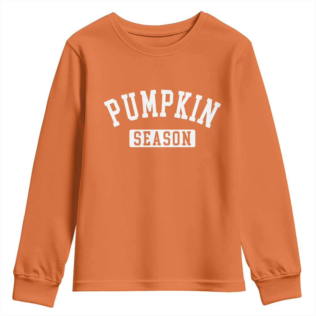 Pumpkin Season Youth Sweatshirt Fall Harvest Season Thanksgiving TS11 Orange Print Your Wear