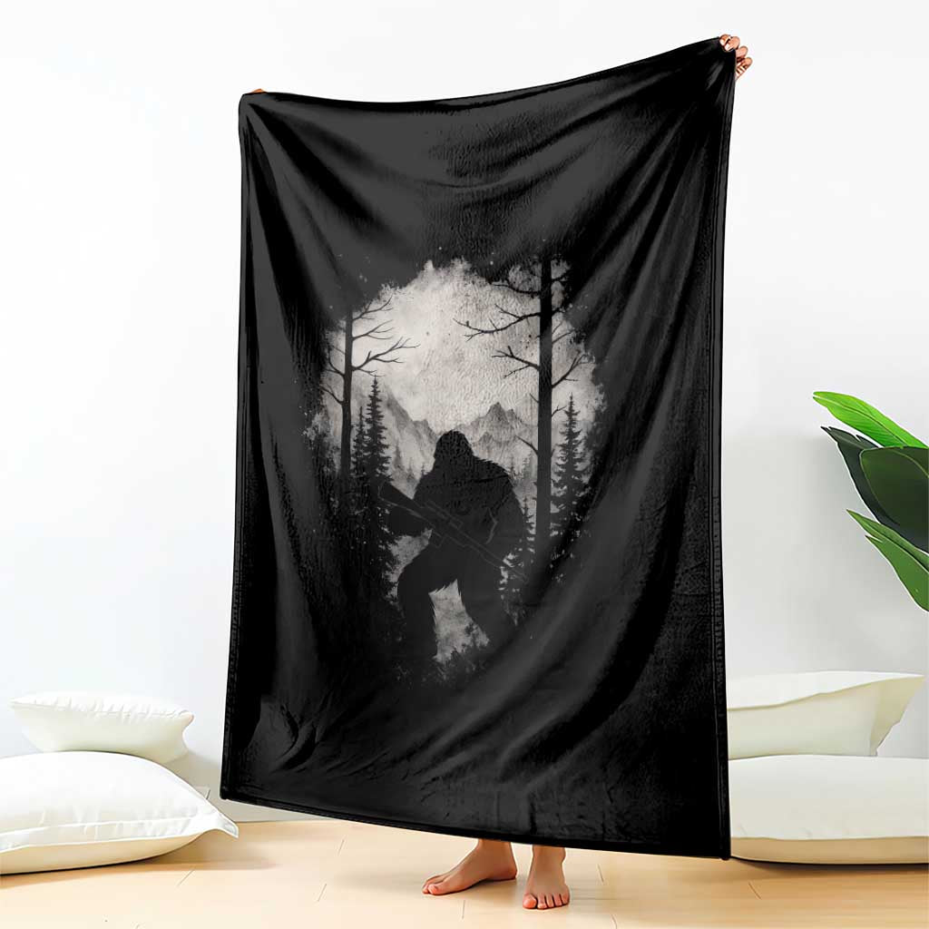Funny Bigfoot Hunting Throw Blanket Sasquatch Wildlife Hunter Forest TS11 Print Your Wear