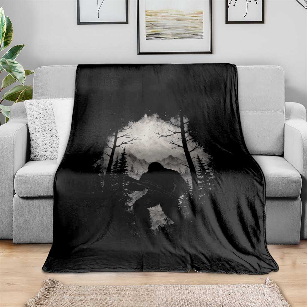 Funny Bigfoot Hunting Throw Blanket Sasquatch Wildlife Hunter Forest TS11 Print Your Wear