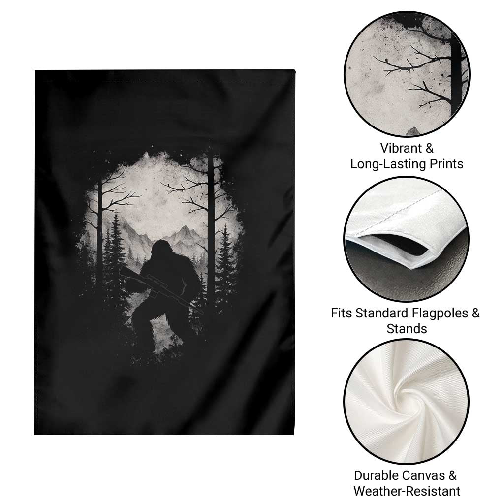 Funny Bigfoot Hunting Garden Flag Sasquatch Wildlife Hunter Forest TS11 Print Your Wear