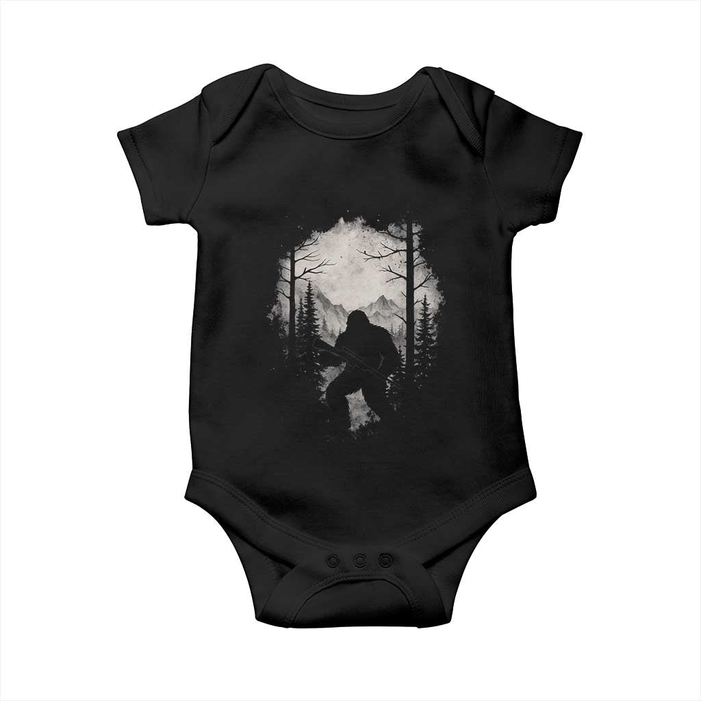 Funny Bigfoot Hunting Baby Onesie Sasquatch Wildlife Hunter Forest TS11 Black Print Your Wear
