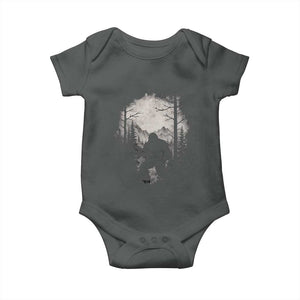 Funny Bigfoot Hunting Baby Onesie Sasquatch Wildlife Hunter Forest TS11 Dark Heather Print Your Wear