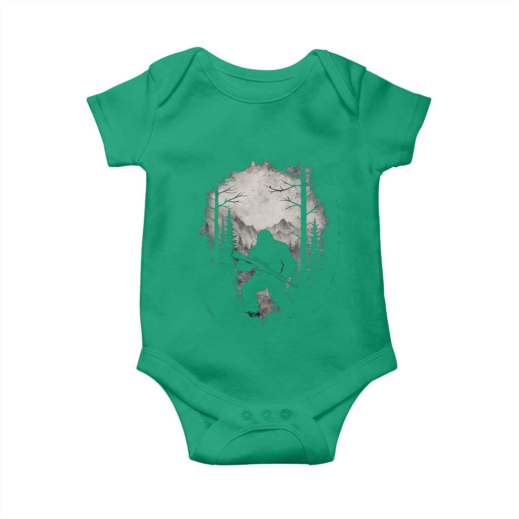Funny Bigfoot Hunting Baby Onesie Sasquatch Wildlife Hunter Forest TS11 Irish Green Print Your Wear