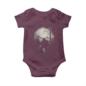 Funny Bigfoot Hunting Baby Onesie Sasquatch Wildlife Hunter Forest TS11 Maroon Print Your Wear