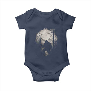 Funny Bigfoot Hunting Baby Onesie Sasquatch Wildlife Hunter Forest TS11 Navy Print Your Wear