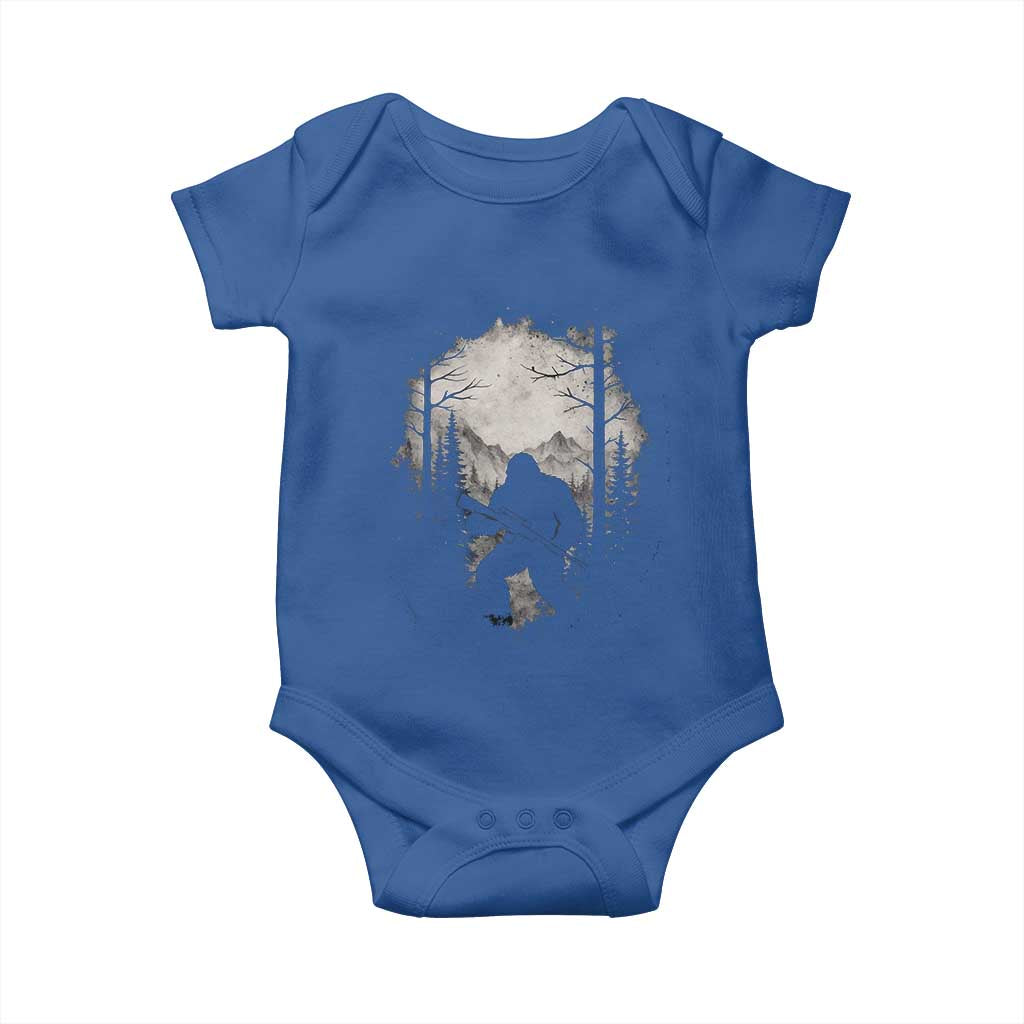 Funny Bigfoot Hunting Baby Onesie Sasquatch Wildlife Hunter Forest TS11 Royal Blue Print Your Wear