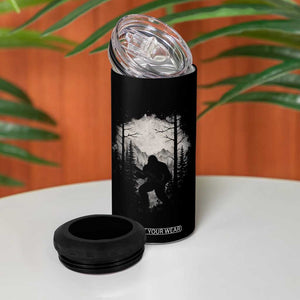 Funny Bigfoot Hunting 4 in 1 Can Cooler Tumbler Sasquatch Wildlife Hunter Forest TS11 Print Your Wear