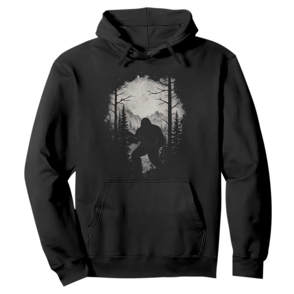 Funny Bigfoot Hunting Hoodie Sasquatch Wildlife Hunter Forest TS11 Black Print Your Wear