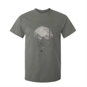 Funny Bigfoot Hunting T Shirt For Kid Sasquatch Wildlife Hunter Forest TS11 Military Green Print Your Wear