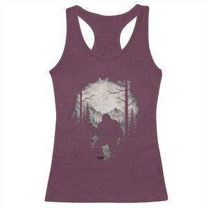 Funny Bigfoot Hunting Racerback Tank Top Sasquatch Wildlife Hunter Forest TS11 Maroon Print Your Wear