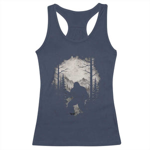 Funny Bigfoot Hunting Racerback Tank Top Sasquatch Wildlife Hunter Forest TS11 Navy Print Your Wear