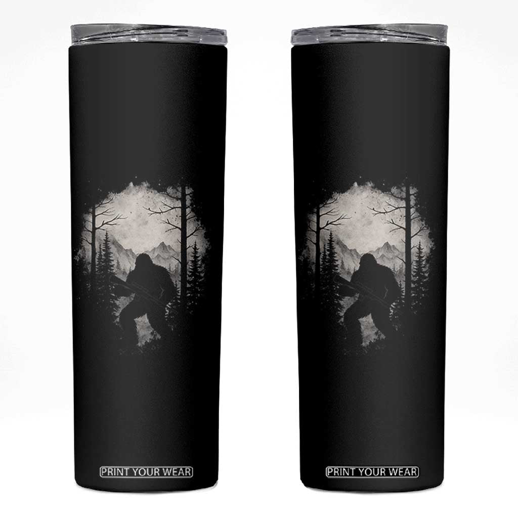 Funny Bigfoot Hunting Skinny Tumbler Sasquatch Wildlife Hunter Forest TS11 Black Print Your Wear