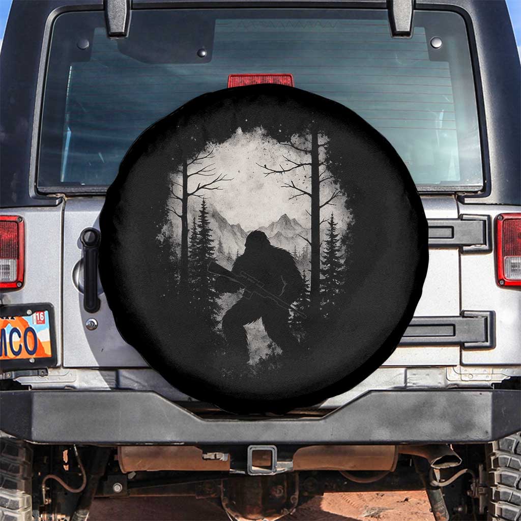 Funny Bigfoot Hunting Spare Tire Cover Sasquatch Wildlife Hunter Forest TS11 No hole Black Print Your Wear