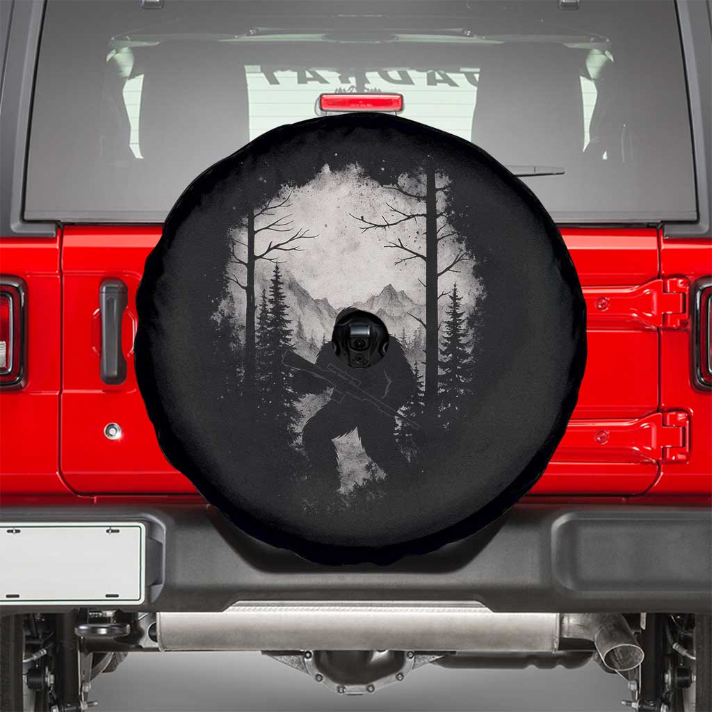 Funny Bigfoot Hunting Spare Tire Cover Sasquatch Wildlife Hunter Forest TS11 Black Print Your Wear
