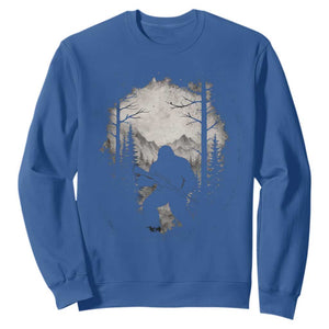 Funny Bigfoot Hunting Sweatshirt Sasquatch Wildlife Hunter Forest - Print Your Wear