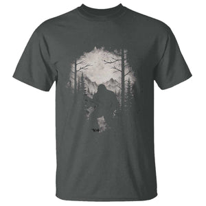 Funny Bigfoot Hunting T Shirt Sasquatch Wildlife Hunter Forest TS11 Dark Heather Print Your Wear