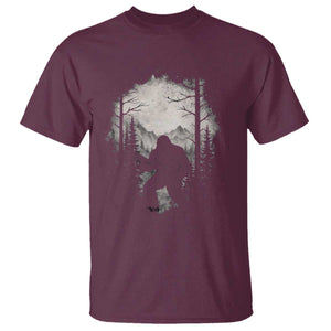 Funny Bigfoot Hunting T Shirt Sasquatch Wildlife Hunter Forest TS11 Maroon Print Your Wear
