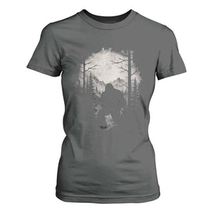 Funny Bigfoot Hunting T Shirt For Women Sasquatch Wildlife Hunter Forest TS11 Dark Heather Print Your Wear