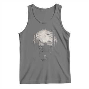 Funny Bigfoot Hunting Tank Top Sasquatch Wildlife Hunter Forest TS11 Black Heather Print Your Wear