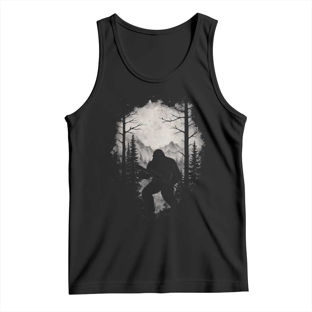 Funny Bigfoot Hunting Tank Top Sasquatch Wildlife Hunter Forest TS11 Black Print Your Wear