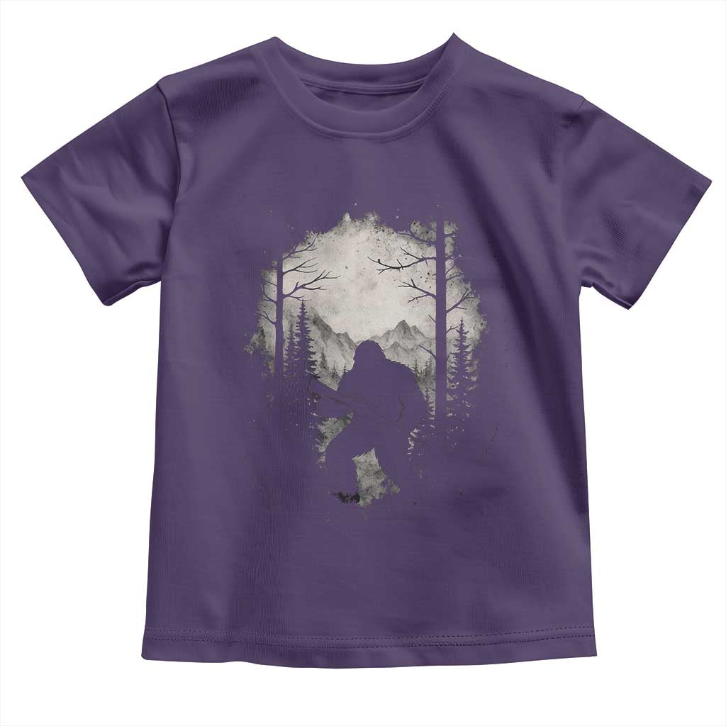 Funny Bigfoot Hunting Toddler T Shirt Sasquatch Wildlife Hunter Forest TS11 Purple Print Your Wear