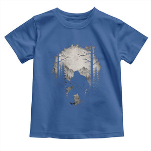 Funny Bigfoot Hunting Toddler T Shirt Sasquatch Wildlife Hunter Forest TS11 Royal Blue Print Your Wear