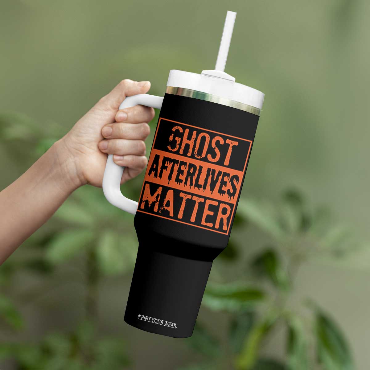 Funny Ghost Hunting Tumbler With Handle Ghost Afterlives Matter Paranormal Investigator Halloween TS11 Print Your Wear
