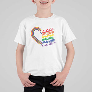 Kamala Walz Supporter T Shirt For Kid Harris Walz For The People Rainbow LGBT Flag Heart TS11 White Print Your Wear
