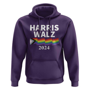 Harris Walz Hoodie LGBT Rainbow Flag Presidential Election 2024 TS11 Purple Print Your Wear