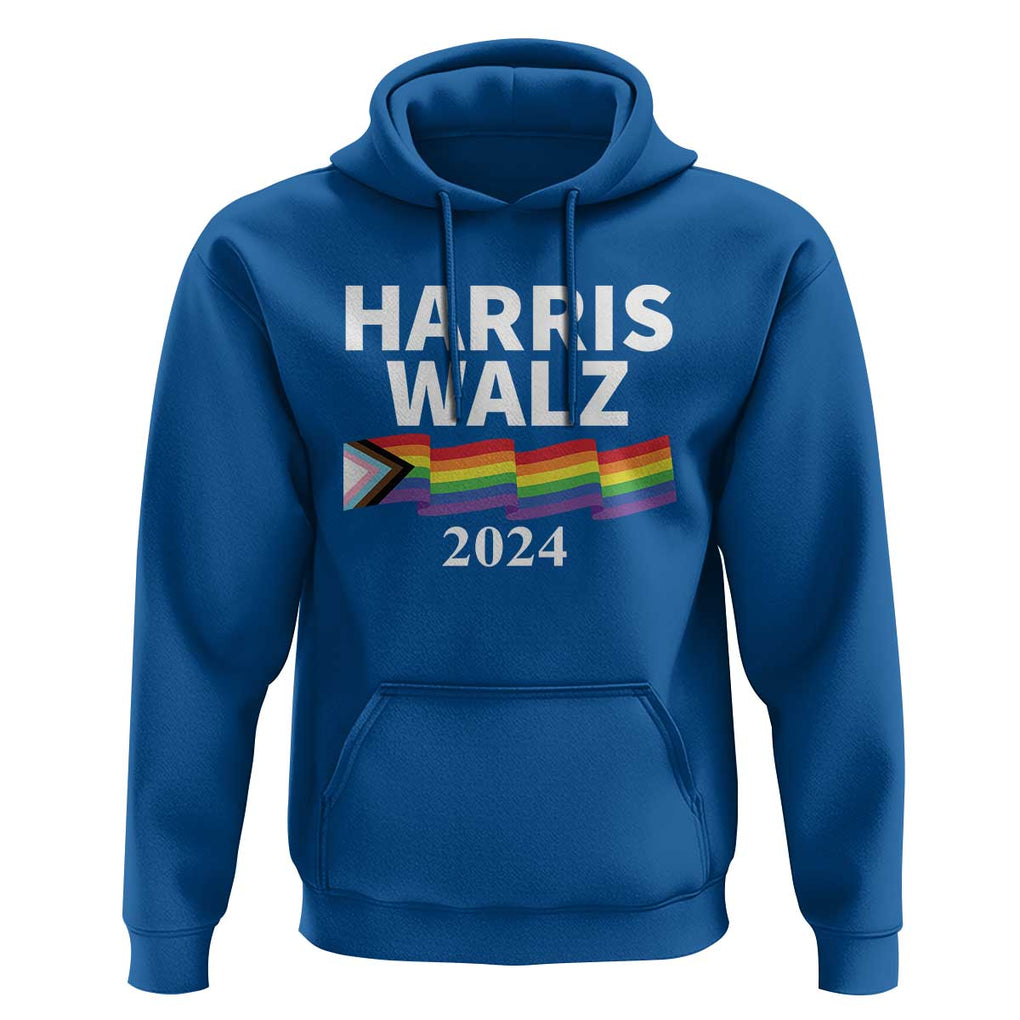 Harris Walz Hoodie LGBT Rainbow Flag Presidential Election 2024 TS11 Royal Blue Print Your Wear
