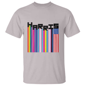 Kamala Supporter 2024 T Shirt Harris Unity American Rainbow LGBT Flag TS11 Ice Gray Print Your Wear