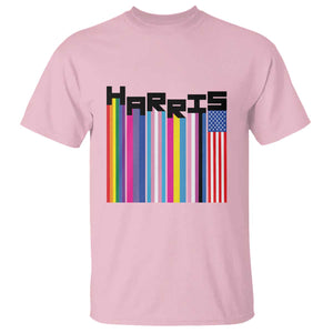 Kamala Supporter 2024 T Shirt Harris Unity American Rainbow LGBT Flag TS11 Light Pink Print Your Wear