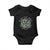 Keep The Yule In Yuletide Baby Onesie Yule Christmas Wreath TS11 Black Print Your Wear