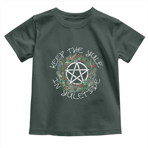 Keep The Yule In Yuletide Baby Shirt Yule Christmas Wreath TS11 Dark Forest Green Print Your Wear