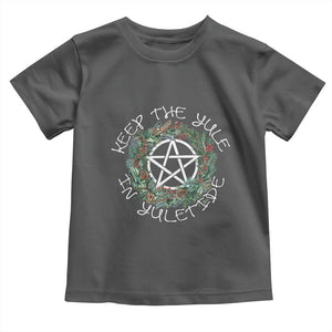 Keep The Yule In Yuletide Baby Shirt Yule Christmas Wreath TS11 Dark Heather Print Your Wear