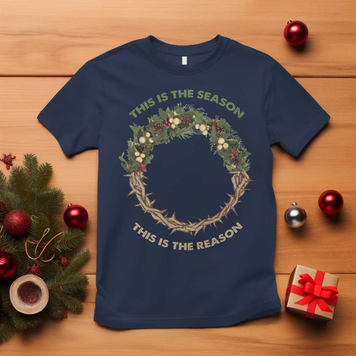 This Is The Season This Is The Reason Christian Christmas T Shirt TS11 Navy Print Your Wear