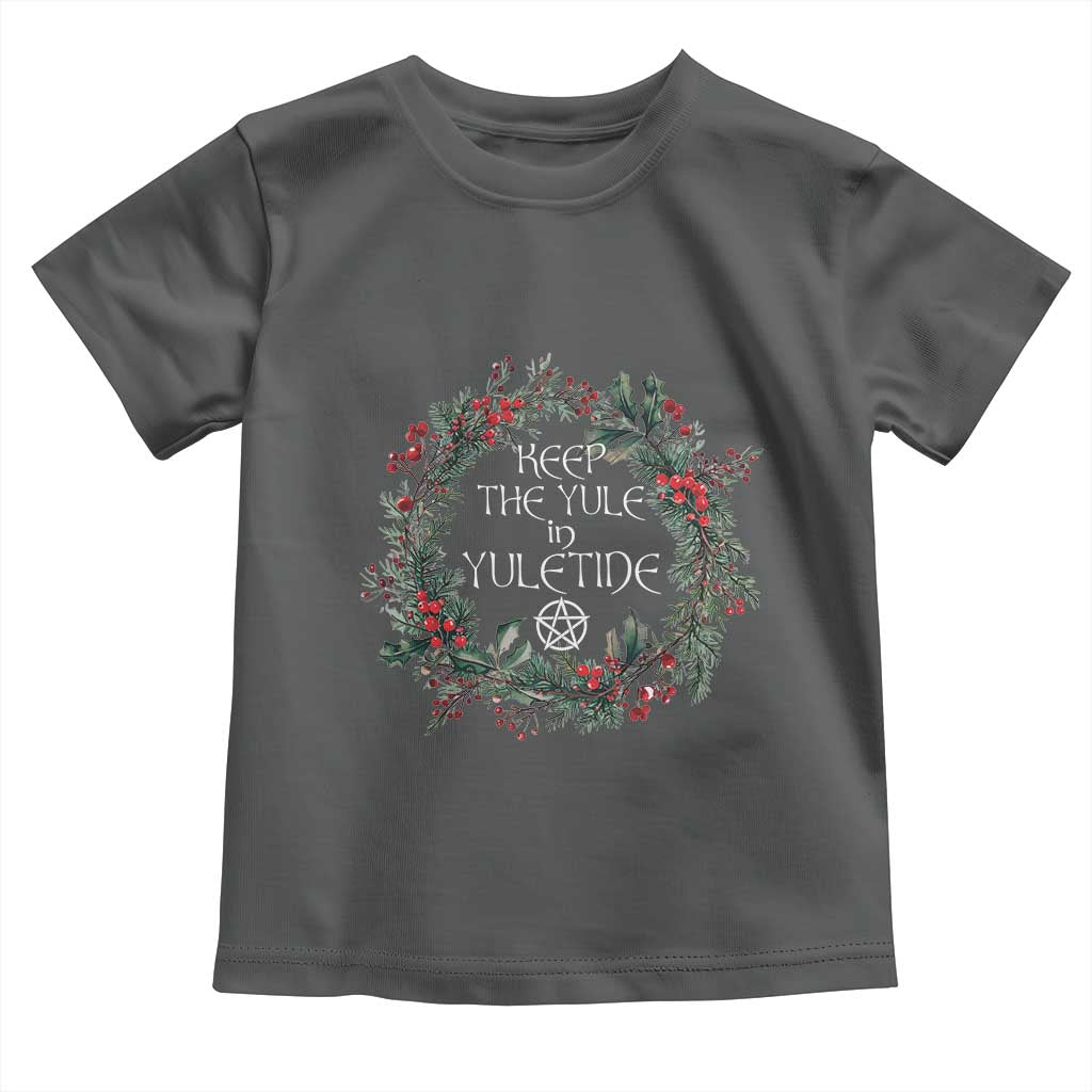 Keep The Yule In Yuletide Baby Shirt Yule Christmas Wreath Pentagram TS11 Dark Heather Print Your Wear