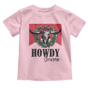 Western Howdy Christmas Baby Shirt Longhorn Skull Xmas Wreath TS11 Light Pink Print Your Wear
