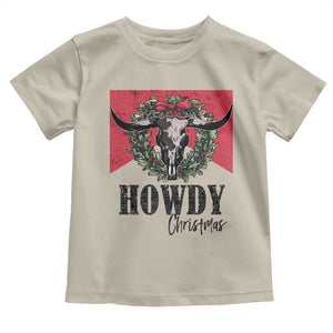 Western Howdy Christmas Baby Shirt Longhorn Skull Xmas Wreath TS11 Sand Print Your Wear